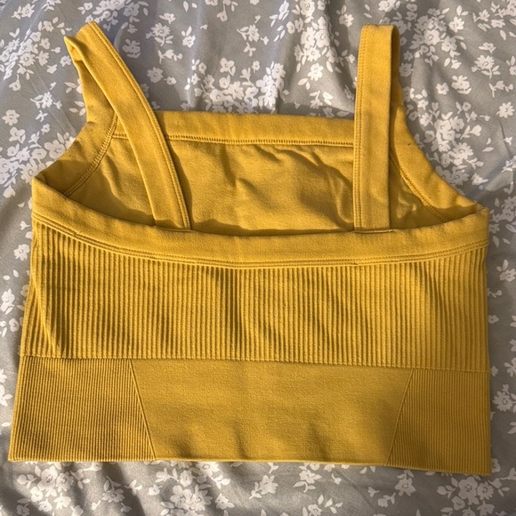 Yellow Ribbed Crop Top - Picture 3 of 3